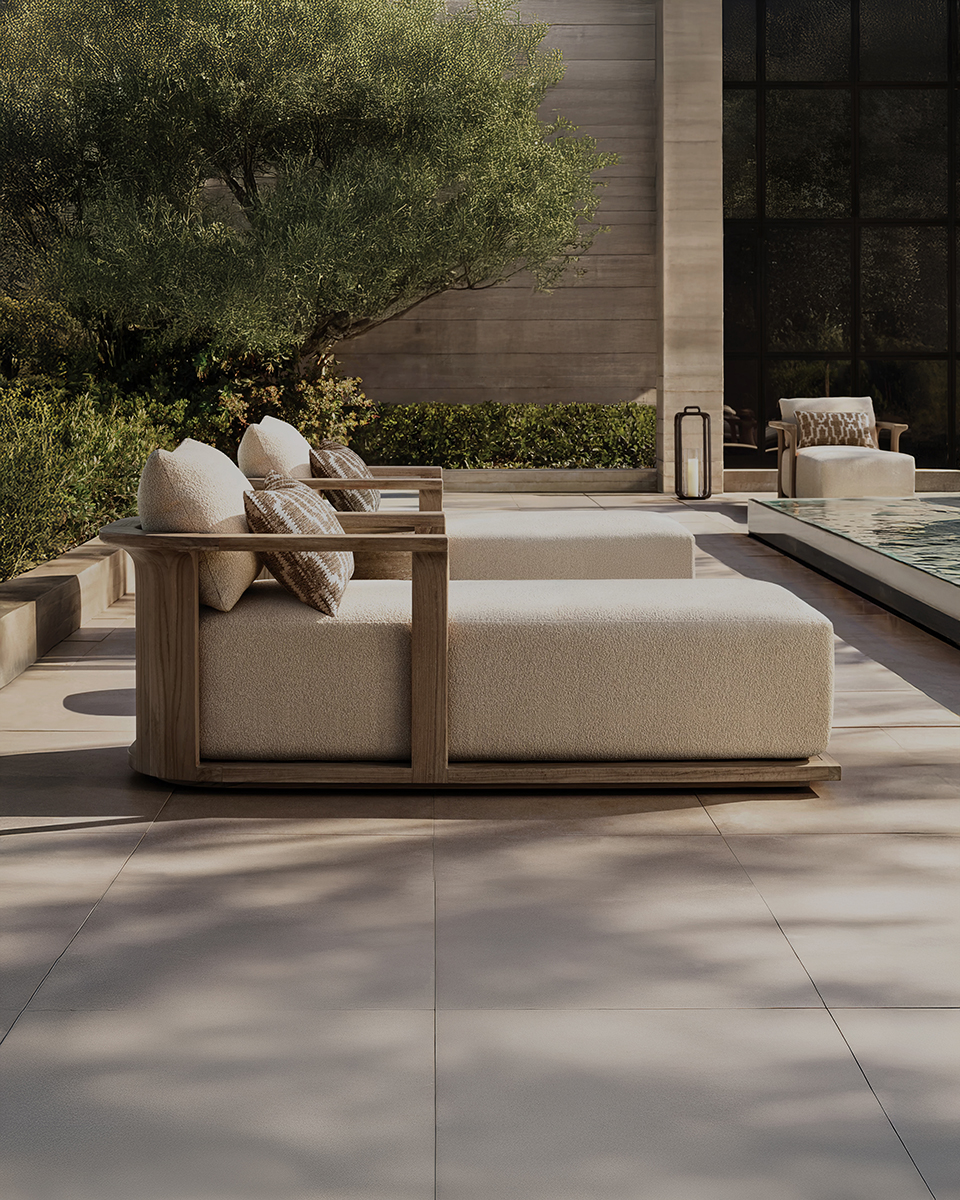 Lagos pool chaise for RH by Mario Ruiz