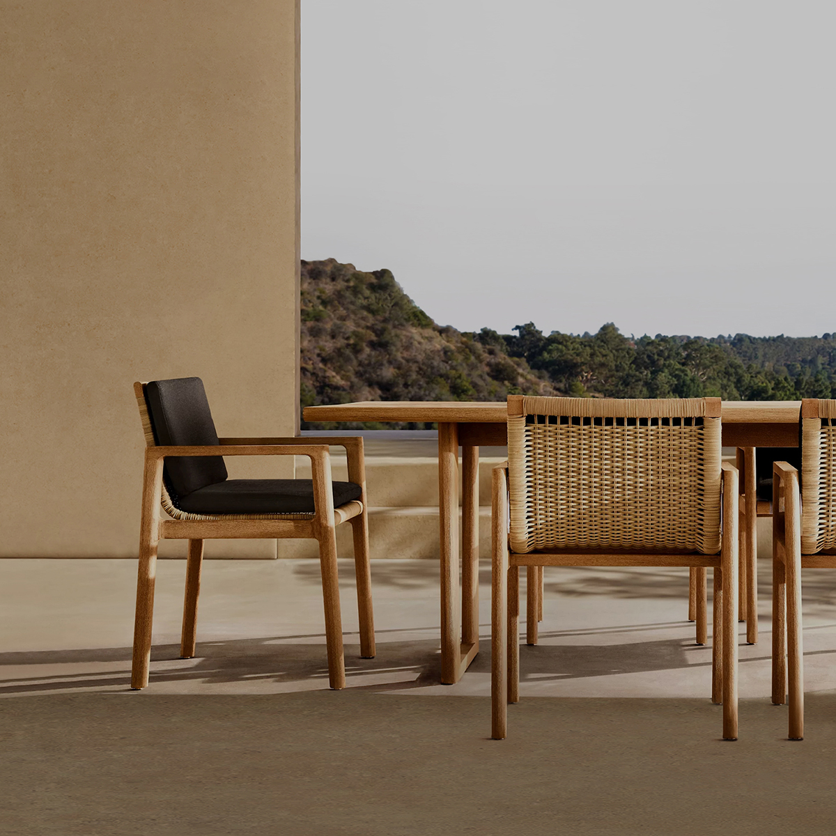 Mesa outdoor collection dining set by Mario Ruiz for RH