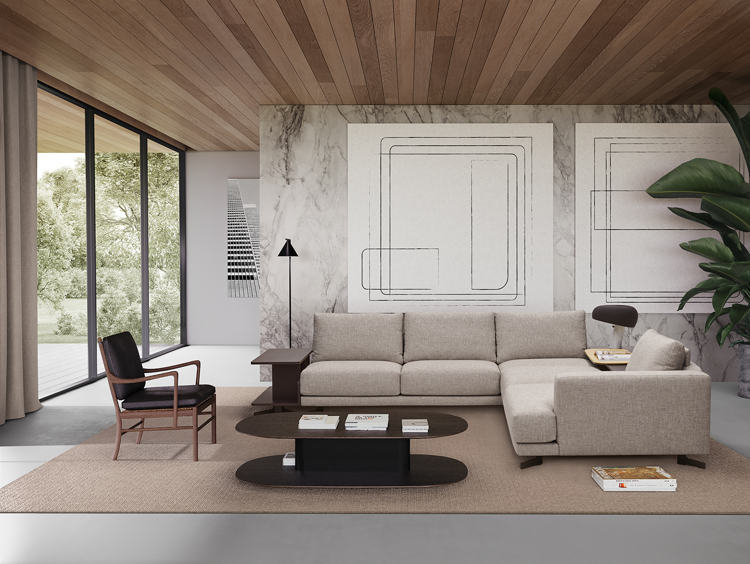 Pulse sofa collection and Sacha SE table by Mario Ruiz for Joquer