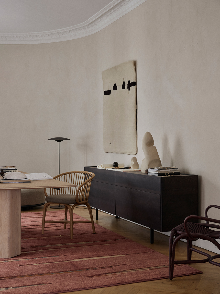 Team sideboards in solid oak wood  and Huma chair designed by Mario Ruiz for Expormim