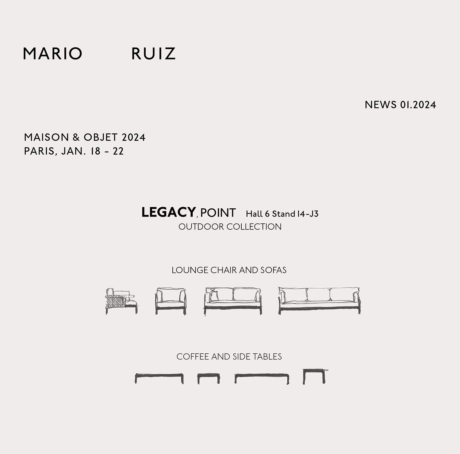 Legacy outdoor collection by Mario Ruiz for Point at Maison & Objet 2024