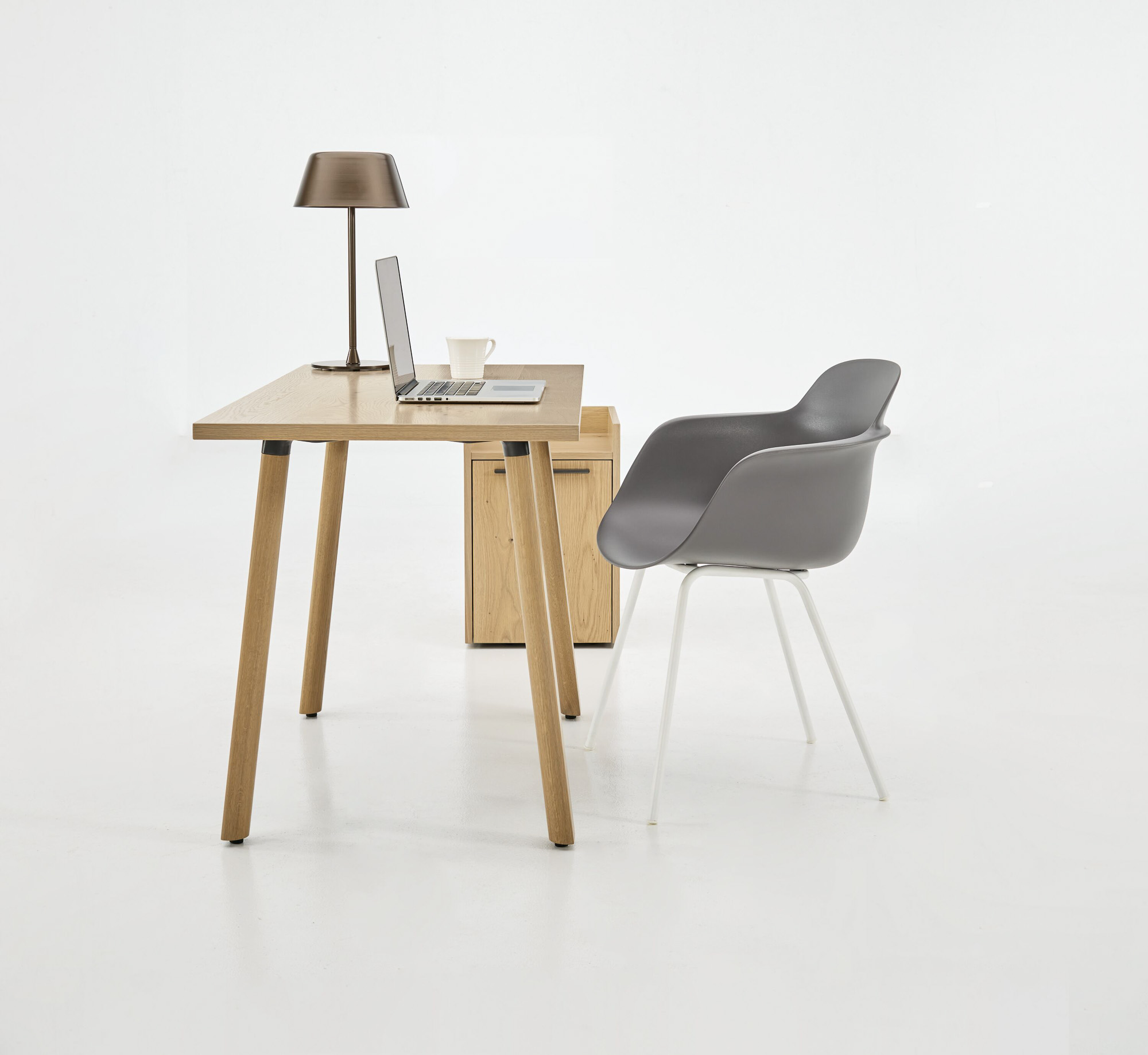 Emote private office desk and cabinet by Mario Ruiz for Teknion