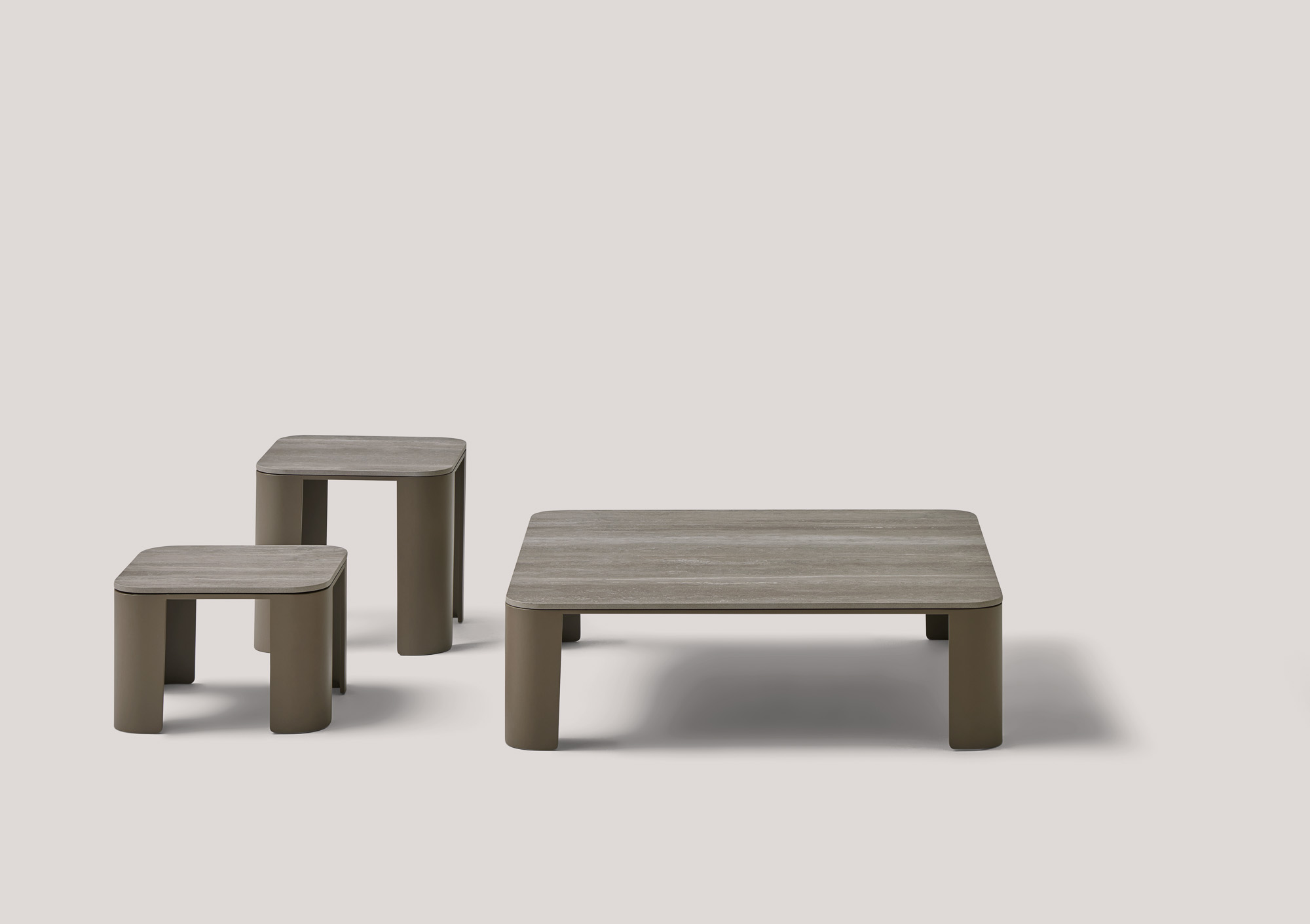 Bene Collection of outdoor coffee and side tables designed by Mario Ruiz for Joquer